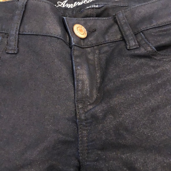 Ladies American Eagle SATEEN Jeggings Indigo - Picture 2 of 8